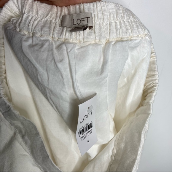 NWT Loft ivory button front skirt linen blend size small - Picture 6 of 9